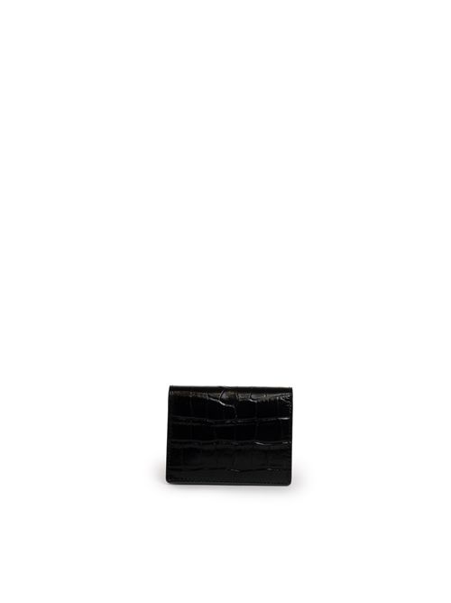 Portacarte Card holder in pelle stampa cocco Nero Mc2 Saint Barth | CARDH0100645I